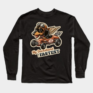 Car racer Dachshund. Long Sleeve T-Shirt